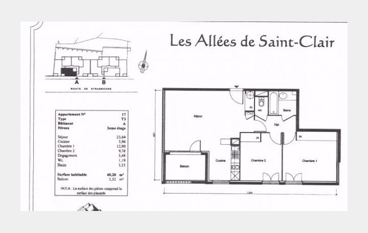 Annonces LYON 7EME : Appartement | CALUIRE-ET-CUIRE (69300) | 60 m2 | 178 500 € 